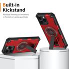 For iPhone 16 Pro Max Shockproof Kickstand Metallic Shaft MagSafe Phone Case(Red) - 2