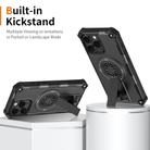 For iPhone 16 Pro Max Shockproof Kickstand Metallic Shaft MagSafe Phone Case(Black) - 2