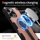 For iPhone 16 Pro Max Shockproof Kickstand Metallic Shaft MagSafe Phone Case(Rose Gold) - 3