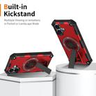 For iPhone 16 Plus Shockproof Kickstand Metallic Shaft MagSafe Phone Case(Red) - 2