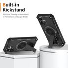 For iPhone 16 Plus Shockproof Kickstand Metallic Shaft MagSafe Phone Case(Black) - 2