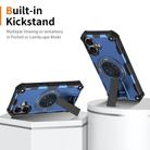 For iPhone 16 Shockproof Kickstand Metallic Shaft MagSafe Phone Case(Blue) - 2