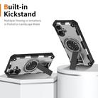 For iPhone 16 Shockproof Kickstand Metallic Shaft MagSafe Phone Case(Silver) - 2