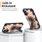 For iPhone 16 Shockproof Kickstand Metallic Shaft MagSafe Phone Case(Rose Gold) - 2