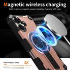 For iPhone 16 Shockproof Kickstand Metallic Shaft MagSafe Phone Case(Rose Gold) - 3