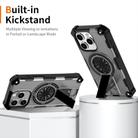 For iPhone 15 Pro Max Shockproof Kickstand Metallic Shaft MagSafe Phone Case(Silver) - 2