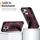 For iPhone 15 Pro Max Shockproof Kickstand Metallic Shaft MagSafe Phone Case(Purple) - 2