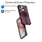 For iPhone 15 Pro Max Shockproof Kickstand Metallic Shaft MagSafe Phone Case(Purple) - 3