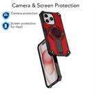 For iPhone 15 Pro Shockproof Kickstand Metallic Shaft MagSafe Phone Case(Red) - 3