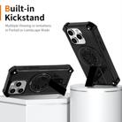 For iPhone 15 Pro Shockproof Kickstand Metallic Shaft MagSafe Phone Case(Black) - 2