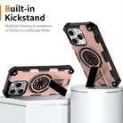 For iPhone 15 Pro Shockproof Kickstand Metallic Shaft MagSafe Phone Case(Rose Gold) - 2