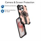 For iPhone 15 Pro Shockproof Kickstand Metallic Shaft MagSafe Phone Case(Rose Gold) - 3