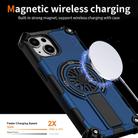 For iPhone 15 Shockproof Kickstand Metallic Shaft MagSafe Phone Case(Blue) - 3