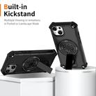 For iPhone 15 Shockproof Kickstand Metallic Shaft MagSafe Phone Case(Black) - 2