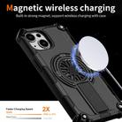 For iPhone 15 Shockproof Kickstand Metallic Shaft MagSafe Phone Case(Black) - 3