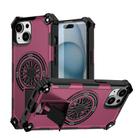 For iPhone 15 Shockproof Kickstand Metallic Shaft MagSafe Phone Case(Purple) - 1