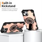 For iPhone 15 Shockproof Kickstand Metallic Shaft MagSafe Phone Case(Rose Gold) - 2