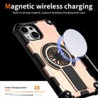 For iPhone 15 Shockproof Kickstand Metallic Shaft MagSafe Phone Case(Rose Gold) - 3