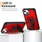 For iPhone 14 Plus Shockproof Kickstand Metallic Shaft MagSafe Phone Case(Red) - 2