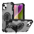 For iPhone 14 Plus Shockproof Kickstand Metallic Shaft MagSafe Phone Case(Silver) - 1
