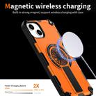 For iPhone 14 Plus Shockproof Kickstand Metallic Shaft MagSafe Phone Case(Orange) - 3