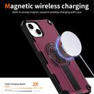 For iPhone 14 Plus Shockproof Kickstand Metallic Shaft MagSafe Phone Case(Purple) - 3