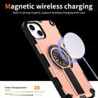 For iPhone 14 Plus Shockproof Kickstand Metallic Shaft MagSafe Phone Case(Rose Gold) - 3