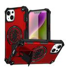 For iPhone 14 Shockproof Kickstand Metallic Shaft MagSafe Phone Case(Red) - 1