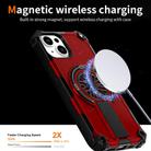 For iPhone 14 Shockproof Kickstand Metallic Shaft MagSafe Phone Case(Red) - 3