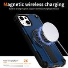 For iPhone 14 Shockproof Kickstand Metallic Shaft MagSafe Phone Case(Blue) - 3