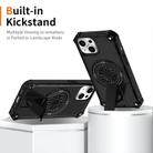 For iPhone 14 Shockproof Kickstand Metallic Shaft MagSafe Phone Case(Black) - 2