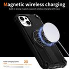 For iPhone 14 Shockproof Kickstand Metallic Shaft MagSafe Phone Case(Black) - 3