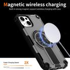 For iPhone 14 Shockproof Kickstand Metallic Shaft MagSafe Phone Case(Silver) - 3