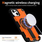 For iPhone 14 Shockproof Kickstand Metallic Shaft MagSafe Phone Case(Orange) - 3