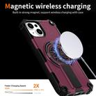 For iPhone 14 Shockproof Kickstand Metallic Shaft MagSafe Phone Case(Purple) - 3