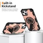 For iPhone 14 Shockproof Kickstand Metallic Shaft MagSafe Phone Case(Rose Gold) - 2