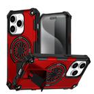 For iPhone 14 Pro Shockproof Kickstand Metallic Shaft MagSafe Phone Case(Red) - 1