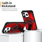 For iPhone 14 Pro Shockproof Kickstand Metallic Shaft MagSafe Phone Case(Red) - 2