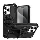 For iPhone 14 Pro Shockproof Kickstand Metallic Shaft MagSafe Phone Case(Black) - 1