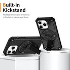 For iPhone 14 Pro Shockproof Kickstand Metallic Shaft MagSafe Phone Case(Black) - 2