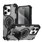 For iPhone 14 Pro Shockproof Kickstand Metallic Shaft MagSafe Phone Case(Silver) - 1
