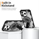 For iPhone 14 Pro Shockproof Kickstand Metallic Shaft MagSafe Phone Case(Silver) - 2