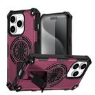 For iPhone 14 Pro Shockproof Kickstand Metallic Shaft MagSafe Phone Case(Purple) - 1