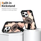 For iPhone 14 Pro Shockproof Kickstand Metallic Shaft MagSafe Phone Case(Rose Gold) - 2