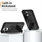 For iPhone 14 Pro Max Shockproof Kickstand Metallic Shaft MagSafe Phone Case(Black) - 2