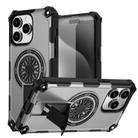 For iPhone 14 Pro Max Shockproof Kickstand Metallic Shaft MagSafe Phone Case(Silver) - 1