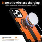 For iPhone 14 Pro Max Shockproof Kickstand Metallic Shaft MagSafe Phone Case(Orange) - 3