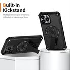 For iPhone 13 Pro Max Shockproof Kickstand Metallic Shaft MagSafe Phone Case(Black) - 2