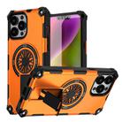 For iPhone 13 Pro Max Shockproof Kickstand Metallic Shaft MagSafe Phone Case(Orange) - 1