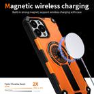 For iPhone 13 Pro Max Shockproof Kickstand Metallic Shaft MagSafe Phone Case(Orange) - 3